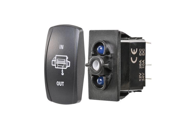 Narva Switch Momentary Rocker Base 12/24V Amber LED 63250BL