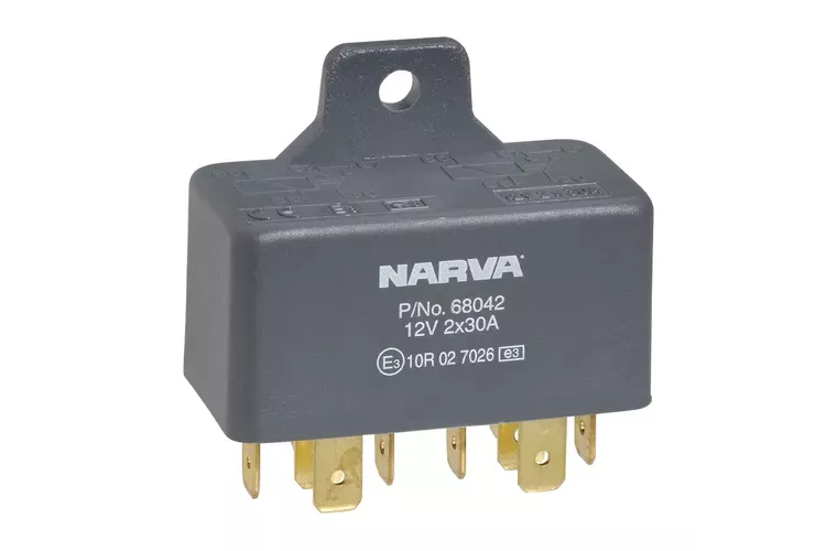 Narva Twin Relay Normally Open 12V 5 Pin 30A 68042