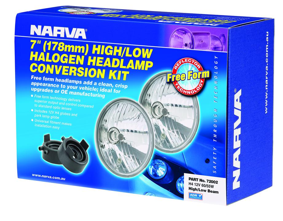 Narva 7"" H4 Free Form Halogen Headlamp Conversion Kit 12V 60/55W - 72002