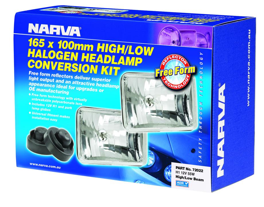 Narva H1 165X100 Free Form High Beam Halogen Headlamp Conversion Kit 12V 55W - 72022