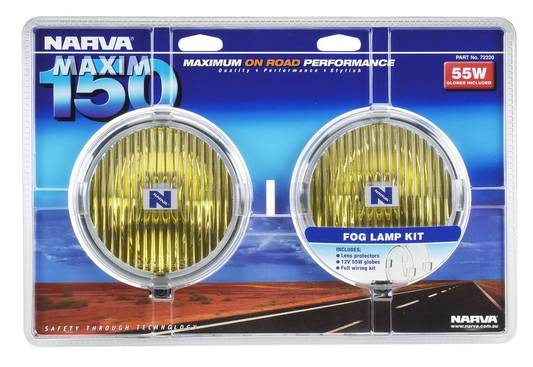 Narva Maxim 150 Yellow Fog Lamp Kit 12V 55W - 72220