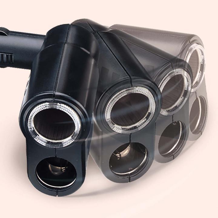 Narva Cigarette Lighter Plug with Adjustable Twin Accesory Sockets and Lighter Fixture 12V 81044BL