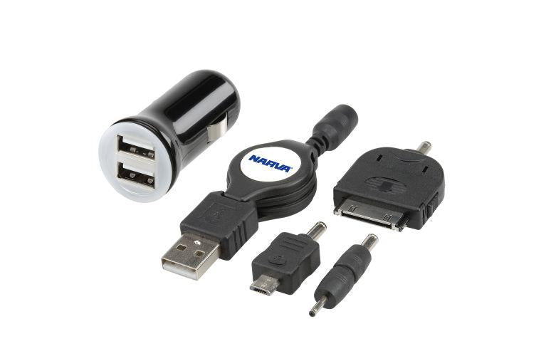 Narva Twin USB Power Adaptor Kit 12-24V 81054BL