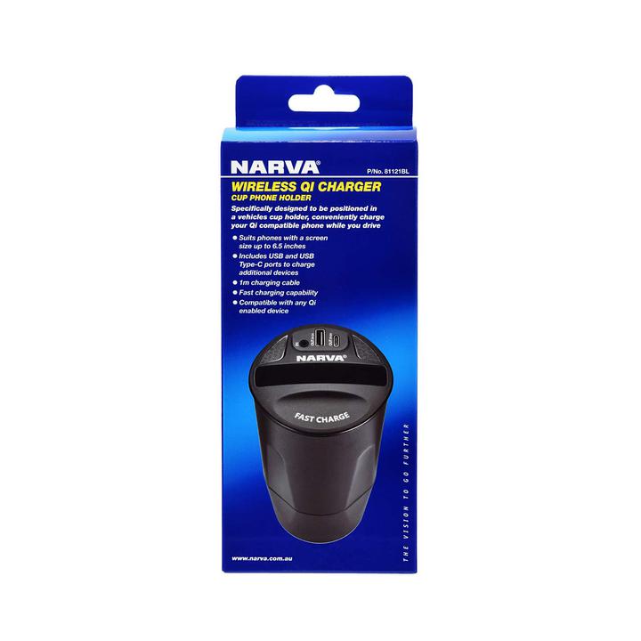 Narva Wireless Phone Charging Cup Blister Pack 81121BL