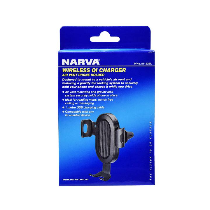 Narva Wireless Charging Phone Holder with Air Vent Mount 2.5A 5V 81122BL