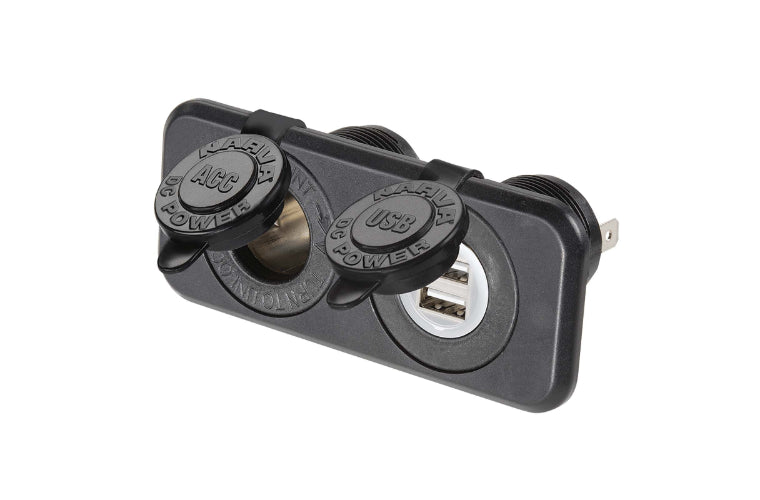 Narva Twin Socket With USB Dual Socket HD 81144BL