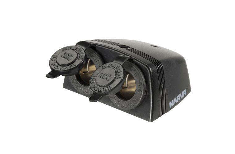Narva HD Twin Surface Mount Socket Accessory Black 81160BL