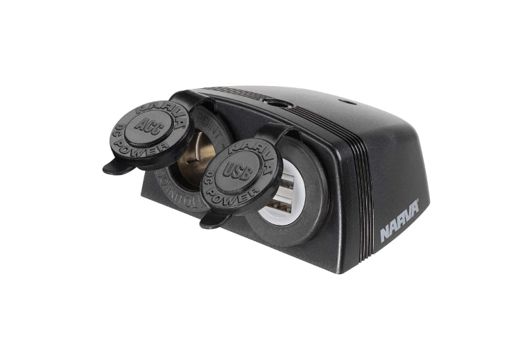 Narva Twin Socket With USB Dual Socket HD 81168BL