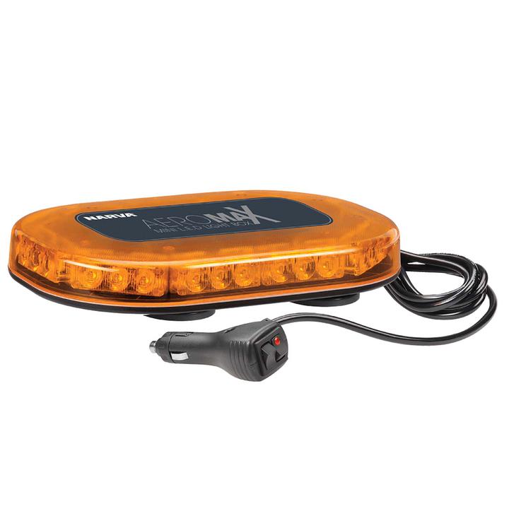 Narva Aeromax LED Mini Bar 12/24V Magnetic Base Amber w/ Amber Lens 85012A