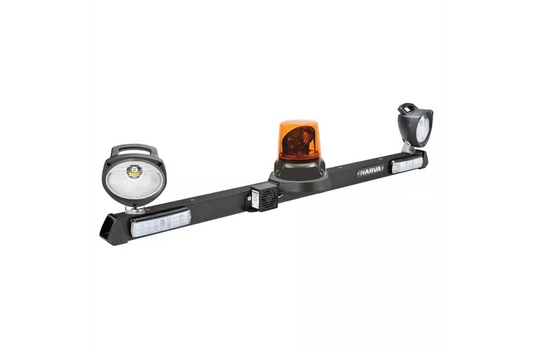 Narva Utility Bar 12/24V w/ LED Aeromax Rotating Beacon & 72469 Work Lamps 85081A
