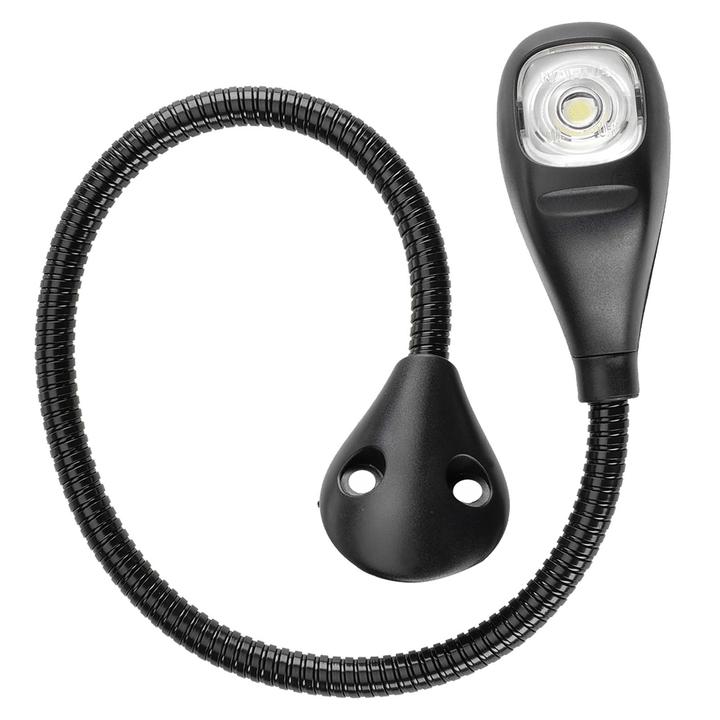 Narva LED Reading Lamp with 250mm Flexible Arm and Mounting Bracket 9-33V 1W 87685BL