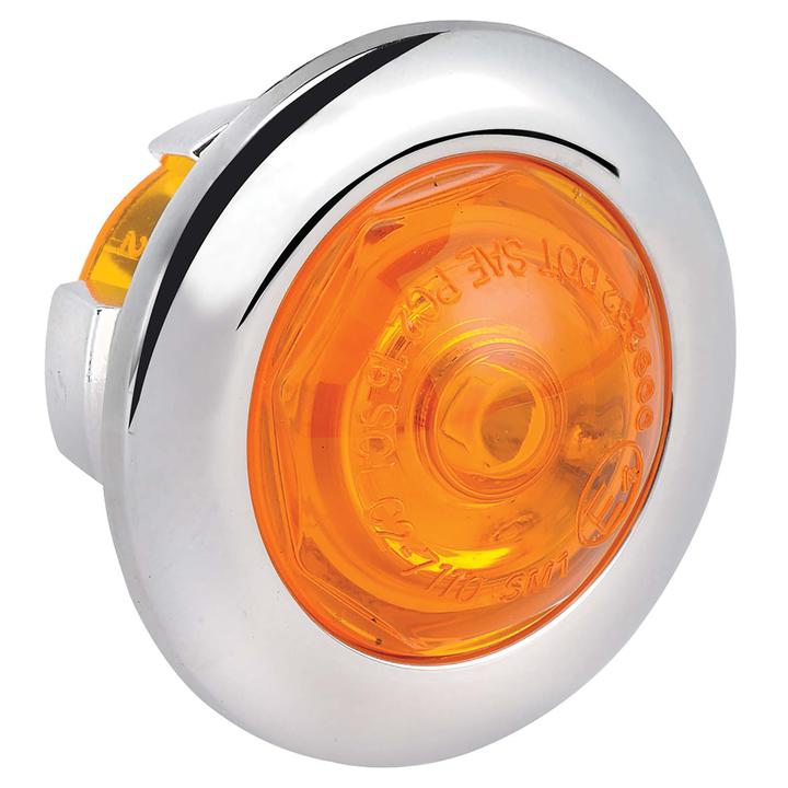 Narva Model 2 LED Side Marker with Chrome Housing Amber 27mm 9-33V 90212BL