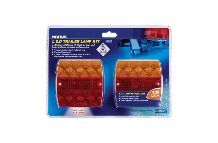 Narva LED Model 34 Slimline Rear Combination Lamp Lit with Licence Plate Lamp 12V Blister Twin Pack 93440BL2