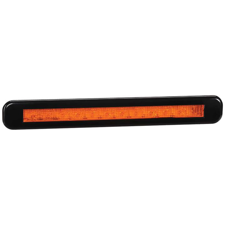 Narva Model 39 LED Rear Direction Indicator Lamp with Black Cover Amber 260mm x 35mm 9-33V 93900BL