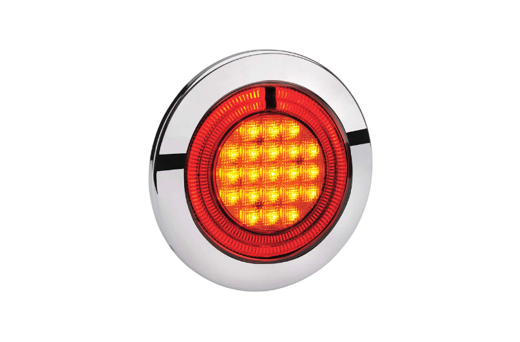 Narva Model 56 LED Rear Direction Indicator Lamp 9-33V Amber w/ LED Tail Ring Red 95604