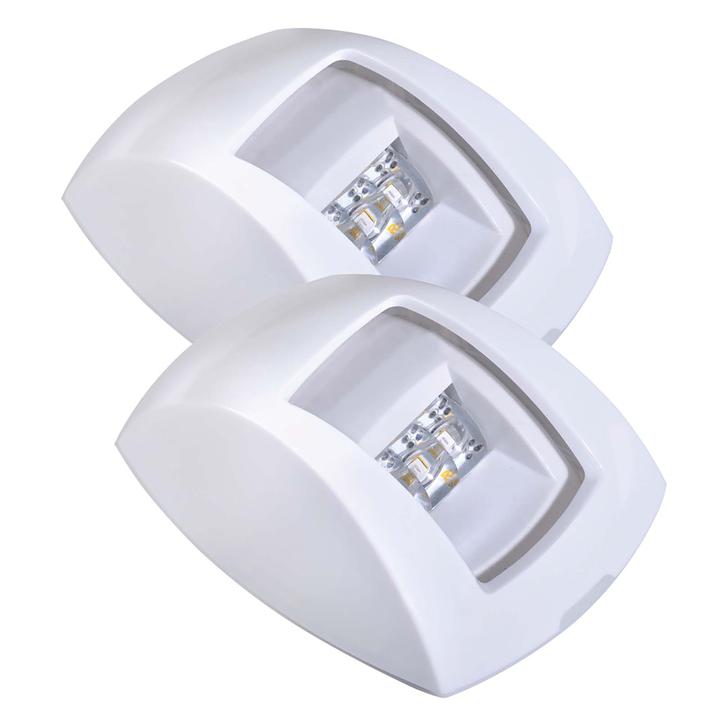 Narva 1 Nautical Mile LED Port & Starboard Lamps with White Housing and Clear Lenses 9-33V 99012BL