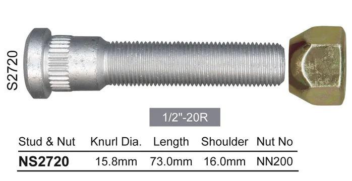 NICE Products Stud & Nut 1/2in.-20R NS2720