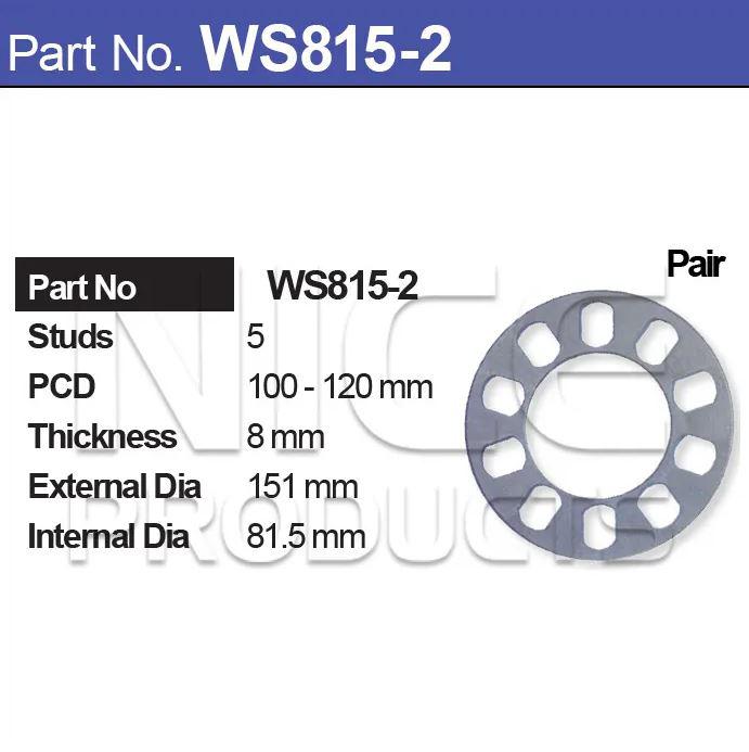 NICE Products Wheel Spacer 5x100-120mm PCD (Pair) WS815-2