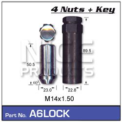 NICE Wheel Lock Nut Set M14x1.50 Chrome (4 Pack) A6LOCK