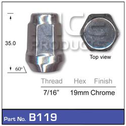 NICE Wheel Nut 7/16"" Chrome B119