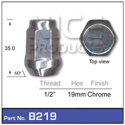 NICE Wheel Nut 1/2"" Chrome B219