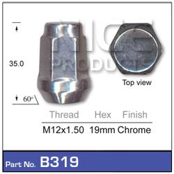 NICE Wheel Nut M12x1.50 Chrome B319