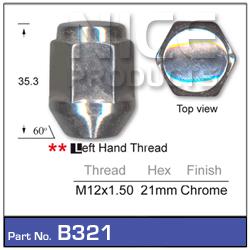 NICE Wheel Nut M12x1.50 Chrome B321