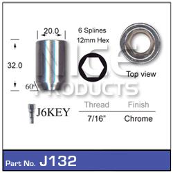 NICE Wheel Nut 7/16"" Chrome J132