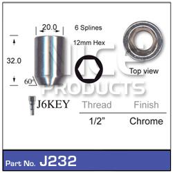 NICE Wheel Nut 1/2"" Chrome J232