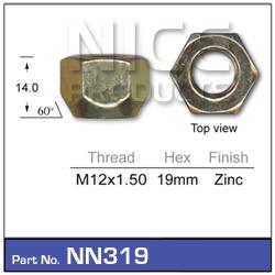 NICE Wheel Nut M12x1.50 Zinc NN319
