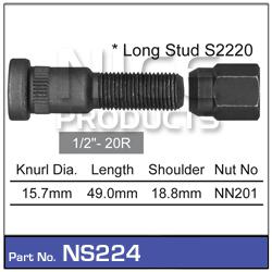 NICE Wheel Stud & Nut 1/2"" 46.5mm NS224