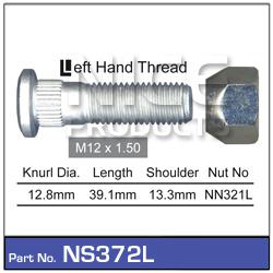 NICE Wheel Stud & Nut M12x1.50 LH Thread 37.9mm NS372L