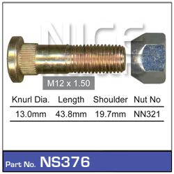 NICE Wheel Stud & Nut M12x1.50 43.8mm NS376