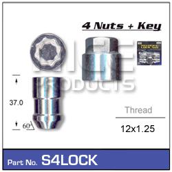 NICE Wheel Lock Nut Set M12x1.25 (4 Pack) S4LOCK