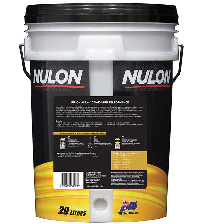 Nulon APEX+ 10W-40 Long Life Performance Engine Oil 20L Semi Synthetic APX10W40-20