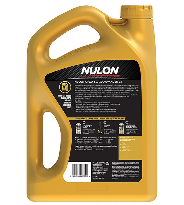 Nulon APEX+ 5W-30 Advanced C1 Engine Oil 5L Full Synthetic APX5W30C1-5