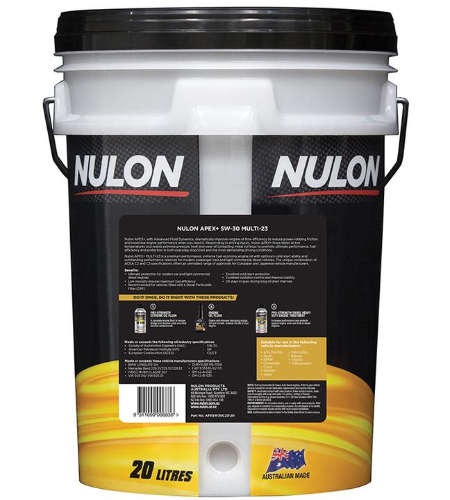 Nulon APEX+ 5W-30 Multi-23 Engine Oil 20L Full Synthetic APX5W30C23-20