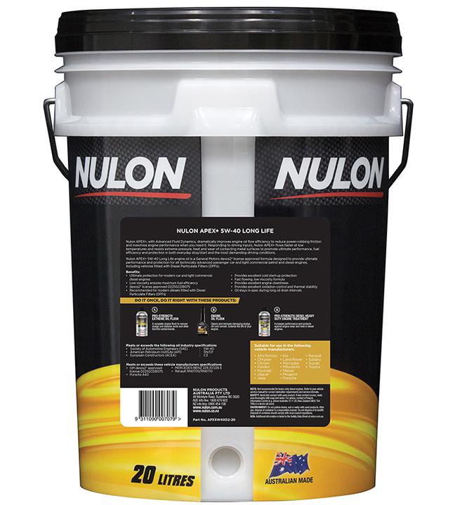 Nulon APEX+ 5W-40 Long Life Engine Oil 20L Full Synthetic APX5W40D2-20
