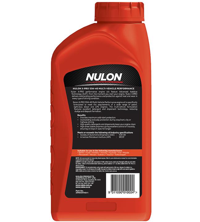 Nulon X-PRO 15W-40 Multi-Vehicle Performance Engine Oil 1L Semi Synthetic XPR15W40-1