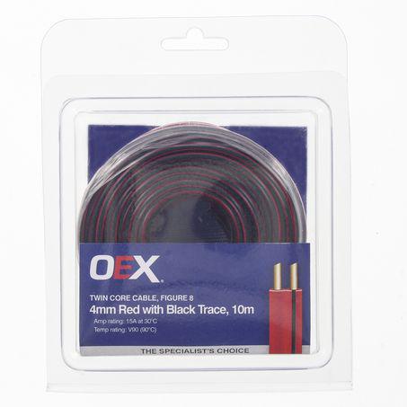 OEX Auto Cable 15A Twin Core 4mm x 10m Red/Black ACX0804-10BL