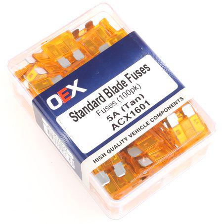 OEX Fuse Standard Blade 5A Tan (Pack of 100) ACX1601