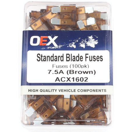 OEX Fuse Standard Blade 7.5A Brown (Pack of 100) ACX1602