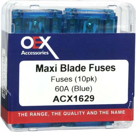 OEX Fuse Maxi Blade 60A Blue (Pack of 10) ACX1629
