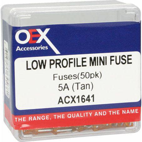 OEX Fuse Low Profile Mini Blade 5A Tan (Pack of 50) ACX1641