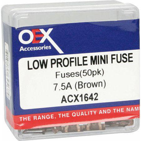 OEX Fuse Low Profile Mini Blade 7.5A Brown (Pack of 50) ACX1642