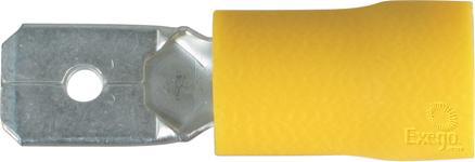 OEX Crimp Terminal Male Blade Yellow 6.3 mm Vinyl (50 Pack) ACX3008