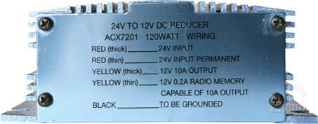 OEX Voltage Reducer 24V-12V Switch Mode Single Circuit 10A W/Memory Wire fits Radio ACX7201
