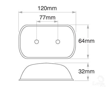 OEX Side Marker Light Amber LED 9-33V LLX30132