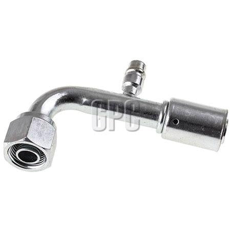 OEX Steel Fitting #10 fits Reduced Beadlock Step Down #12 90 Degree w/ R134a Port RSX1327-3