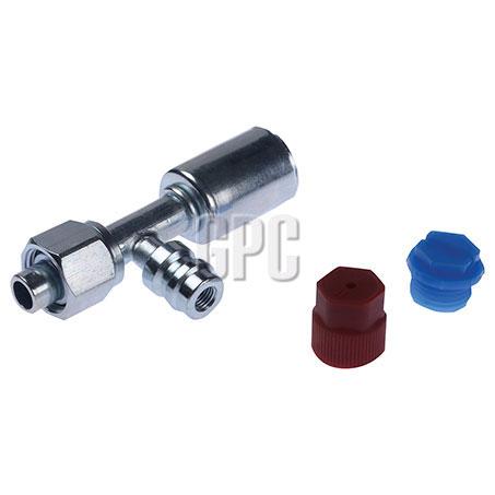 OEX Steel Fitting #8 fits Beadlock #8 Straight w/ R134a Port SFX1302-3